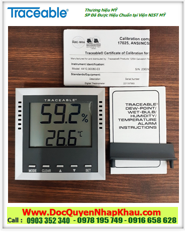 Traceable 4410, Nhiệt kế Văn phòng –40°C đến 70°C Traceable@4410 Dew-Point/Wet-Bulb/ Humid./Therm
